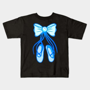 Blue Ballerina Ballet Pointe Shoes Kids T-Shirt